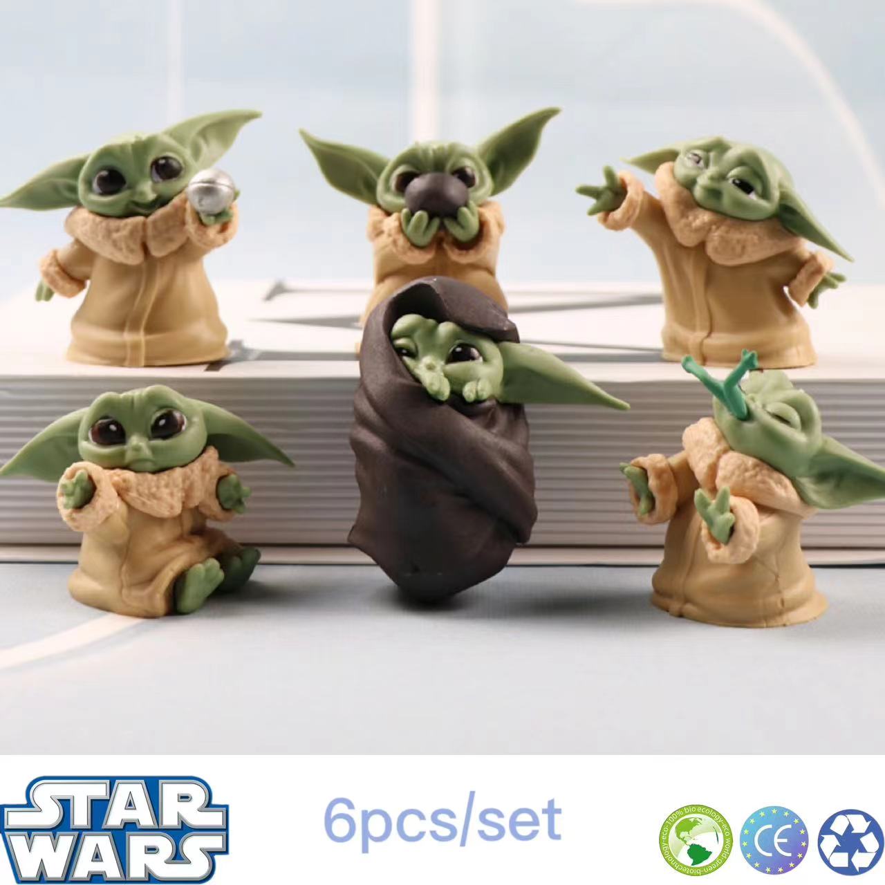 Confezione da 6 mini personaggi Baby Yoda da 5-6 cm