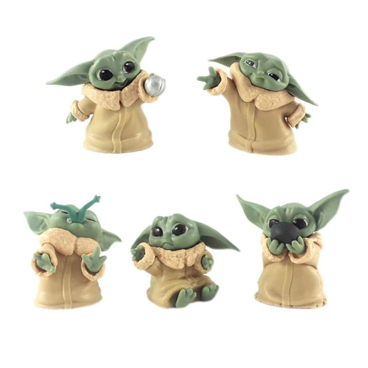 Confezione da 6 mini personaggi Baby Yoda da 5-6 cm